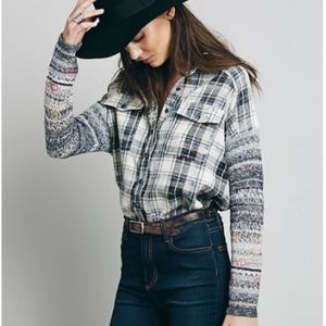 Free People Sweater Flannel Medium